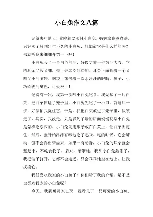小白兔作文八篇