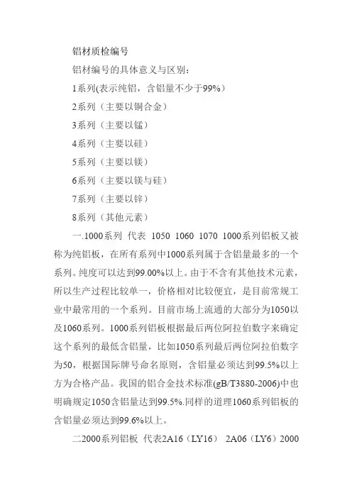 铝材质检编号