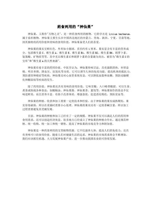 药食两用的“神仙果”