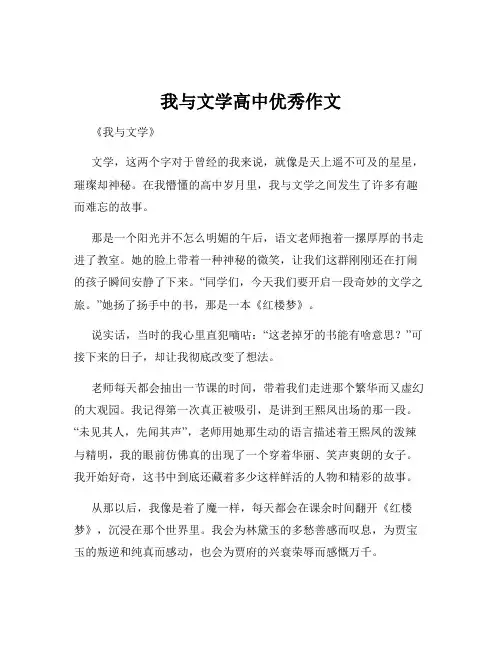 我与文学高中优秀作文