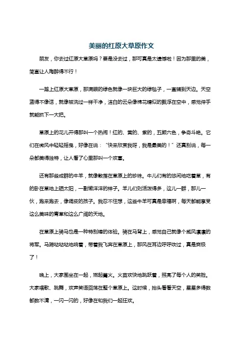 美丽的红原大草原作文