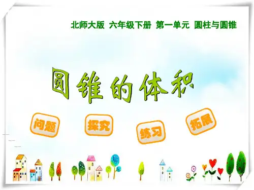 北师大版小学数学六年级下册1.4圆锥的体积-课件