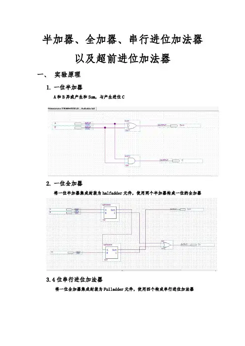 计组-加法器实验报告