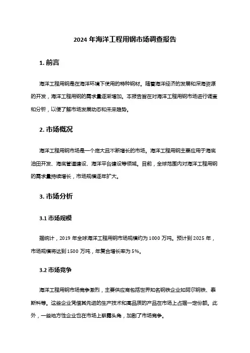2024年海洋工程用钢市场调查报告