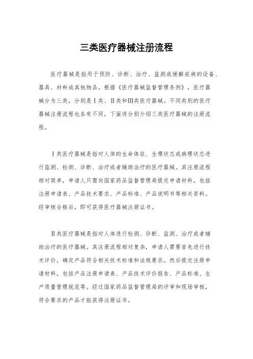 三类医疗器械注册流程