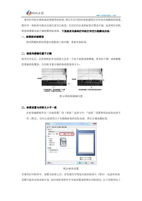 条码打印机打印空白纸解决办法