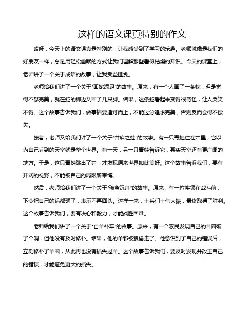 这样的语文课真特别的作文