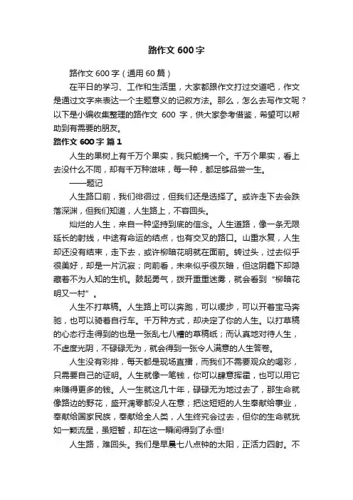 路作文600字