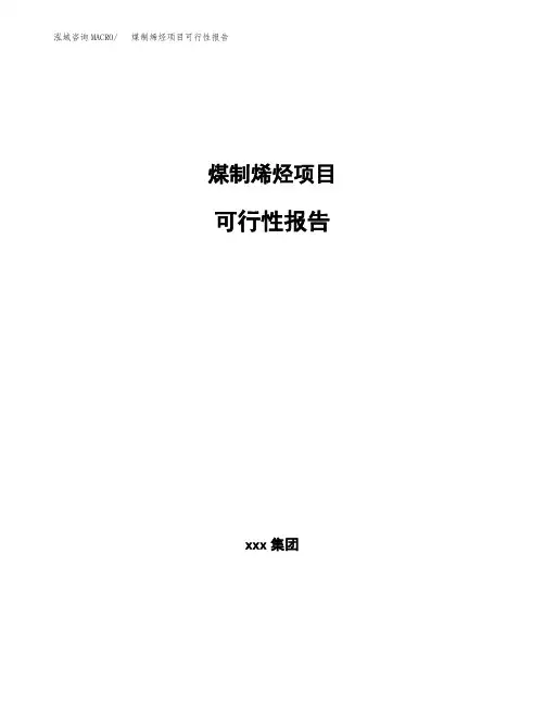 煤制烯烃项目可行性报告模板