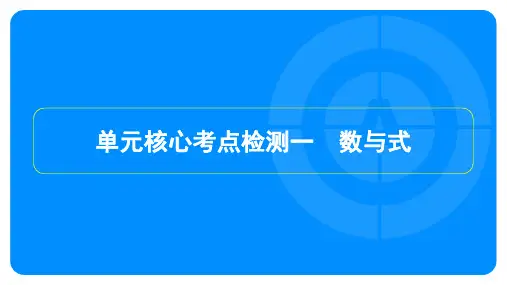 2022年中考数学总复习考点培优 单元核心考点检测一 数与式