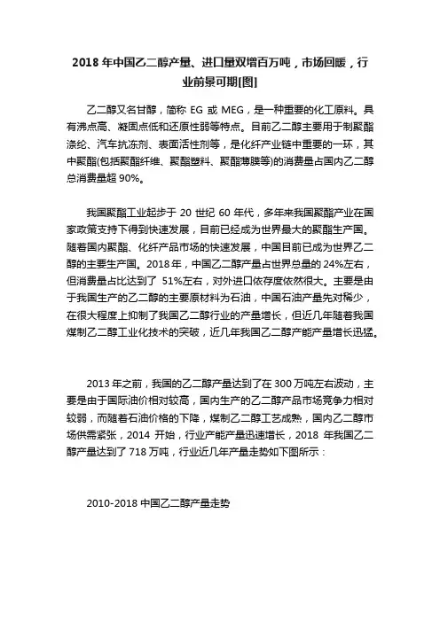 2018年中国乙二醇产量、进口量双增百万吨，市场回暖，行业前景可期[图]