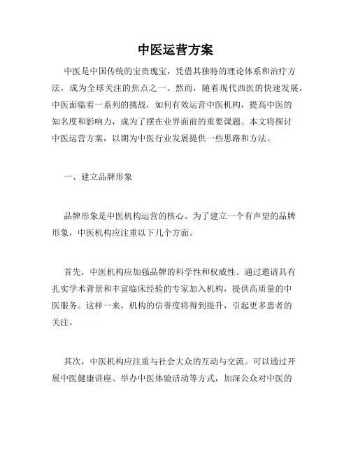 中医运营方案