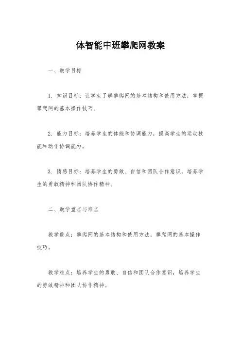 体智能中班攀爬网教案