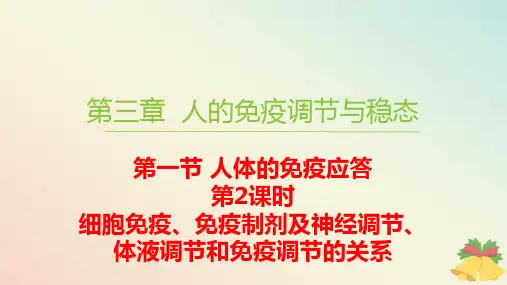 新教材高中生物第三章细胞免疫免疫制剂及神经调节体液调节和免疫调节的关系pptx苏教版选择性必修1