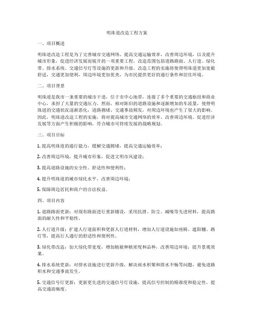 明珠道改造工程方案