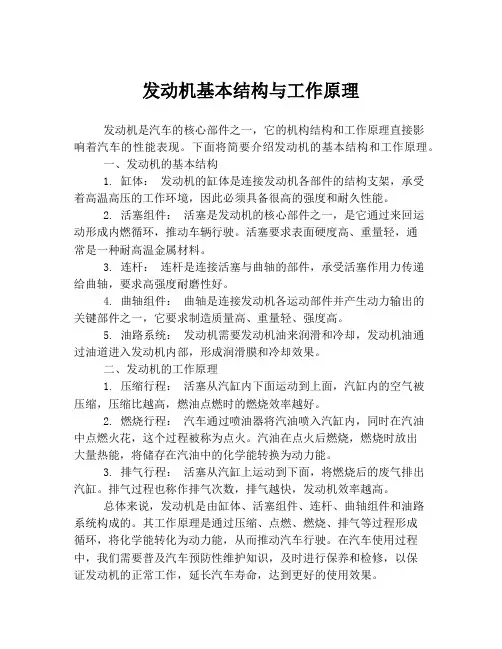 发动机基本结构与工作原理