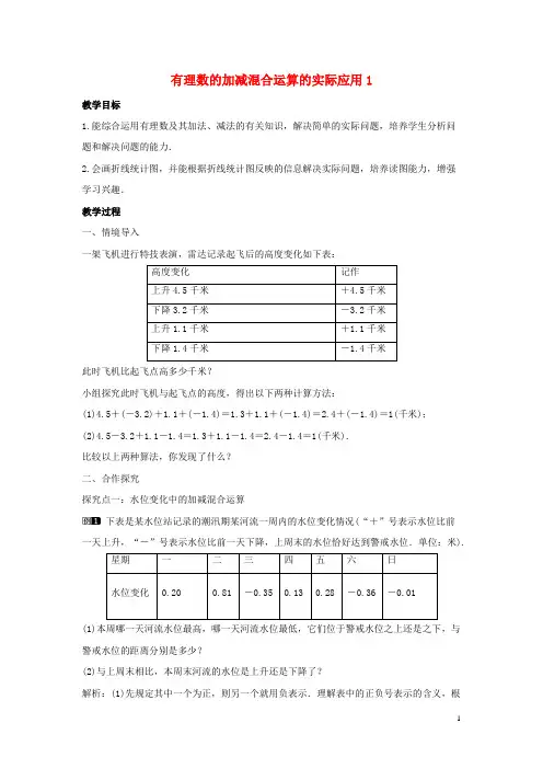 潜山县二中七年级数学上册 第二章 有理数及其运算 2.6 有理数的加减混合运算 第2课时 有理数的加