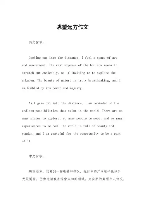 眺望远方作文