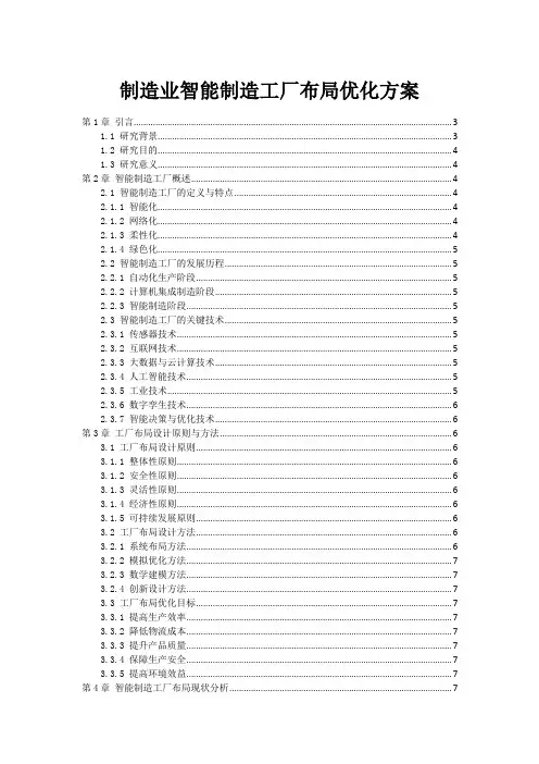 制造业智能制造工厂布局优化方案