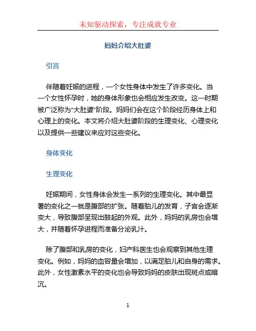 妈妈介绍大肚婆