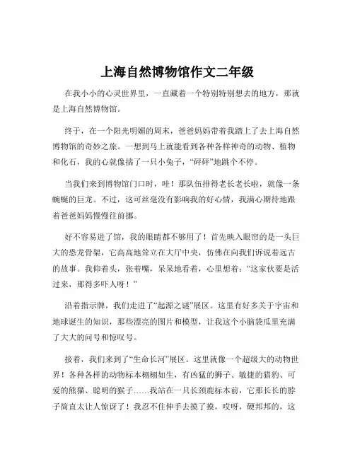 上海自然博物馆作文二年级