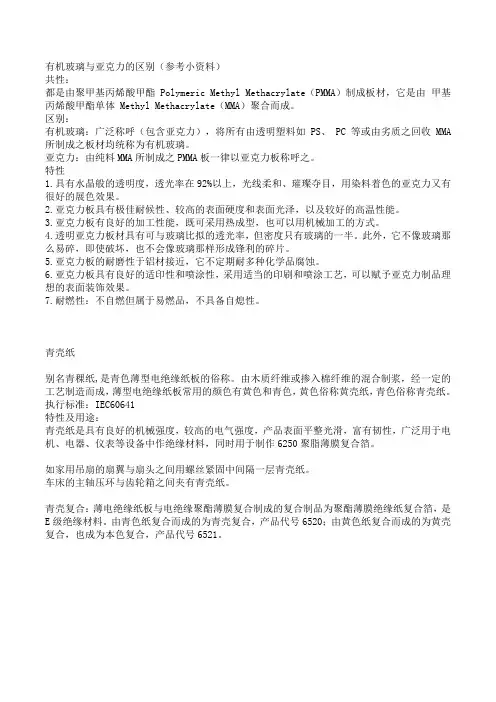 有机玻璃与亚克力的区别