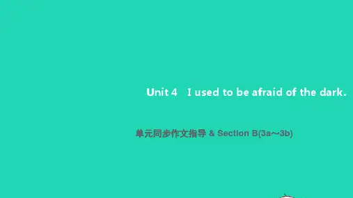 2022年九年级英语全册Unit4Iusedtobeafraidofthedark单元同步作文指导S