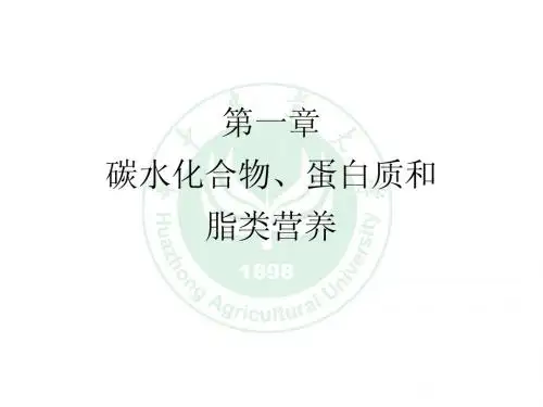 第一章 碳水化合物 蛋白质 脂类营养与健康