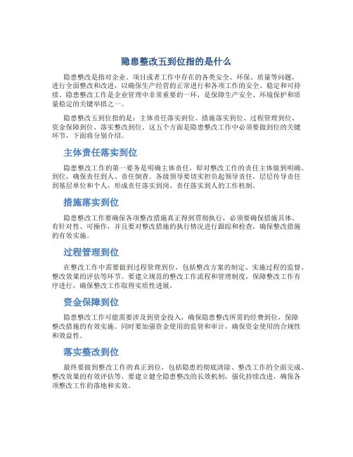 隐患整改五到位指的是什么