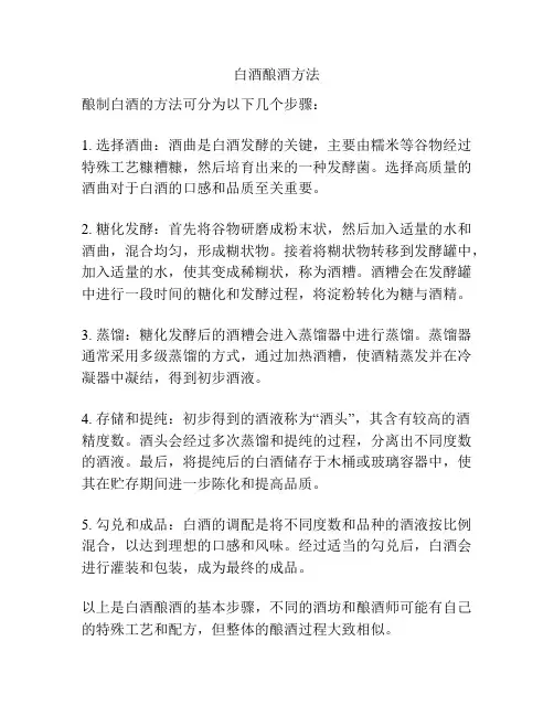 白酒酿酒方法