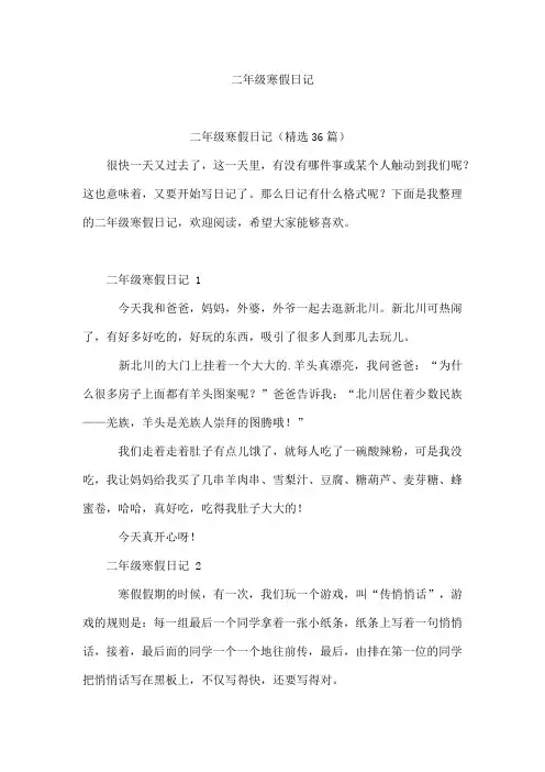 二年级寒假日记