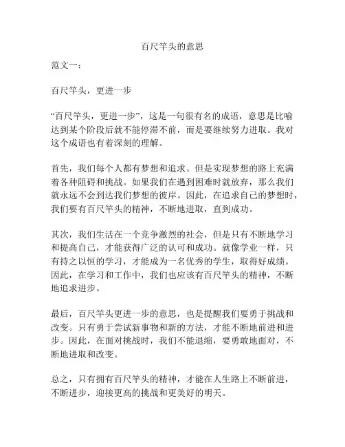 百尺竿头的意思