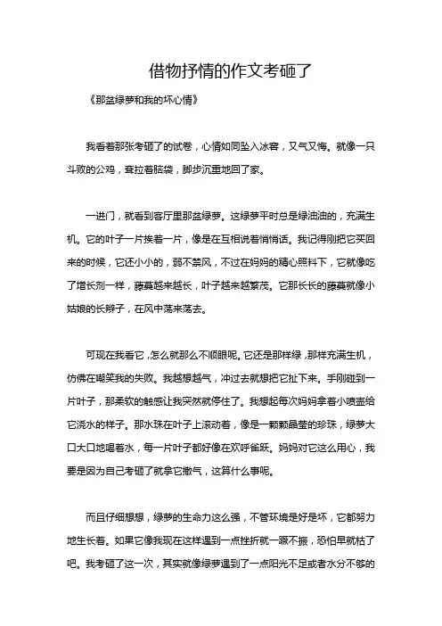 借物抒情的作文考砸了
