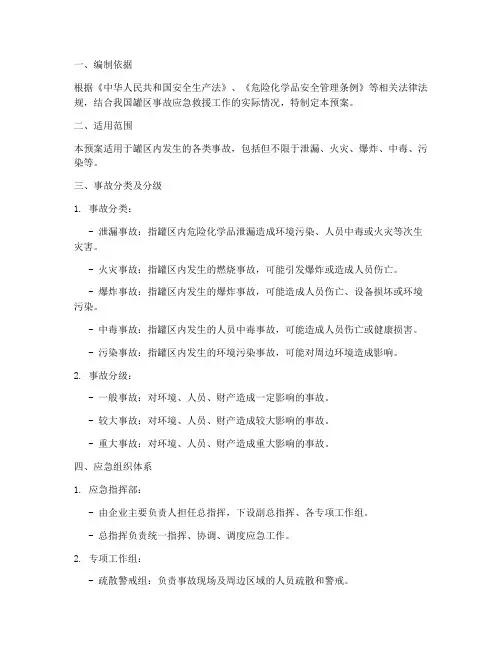 罐区事故专项应急预案