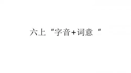 苏教版小学语文六上总复习之“字音+词意”