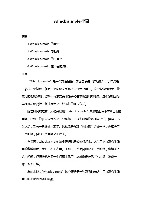 whack a mole俚语