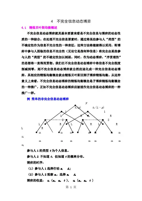 不完全信息动态博弈精品文档27页