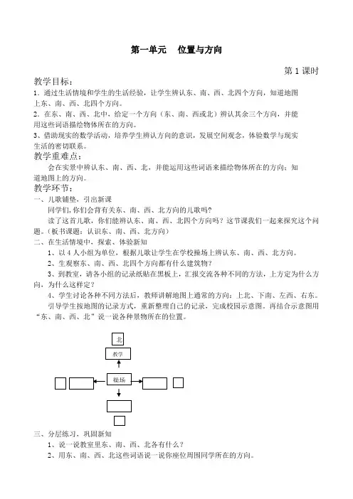 人教版数学五年级下册位置与方向