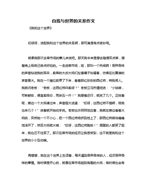 自我与世界的关系作文