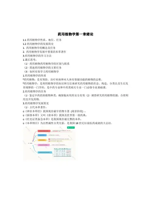 药用植物学第一章绪论
