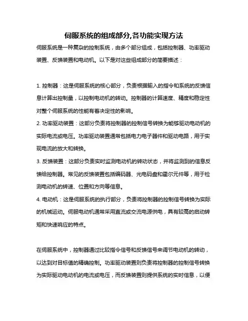 伺服系统的组成部分,各功能实现方法