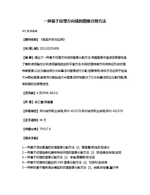 一种基于纹理方向场的图像分割方法