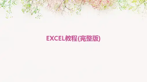 EXCEL教程(完整版)