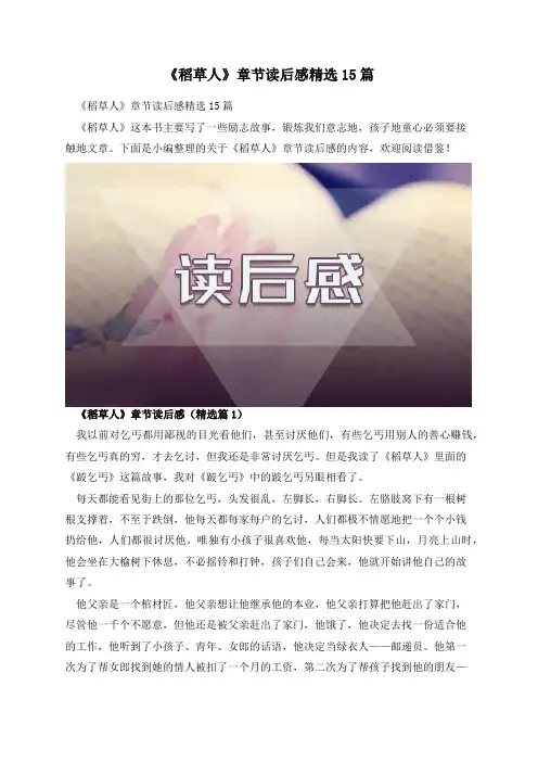 《稻草人》章节读后感精选15篇