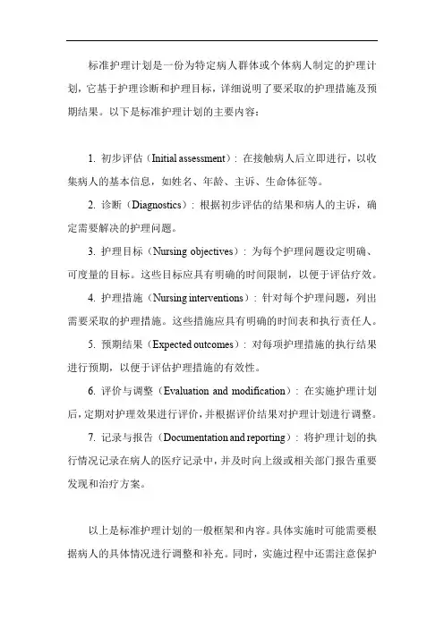 标准护理计划