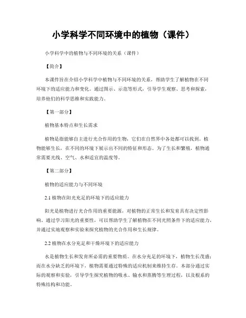 小学科学不同环境中的植物(课件)