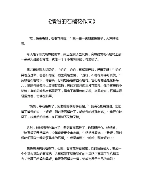 《缤纷的石榴花作文》