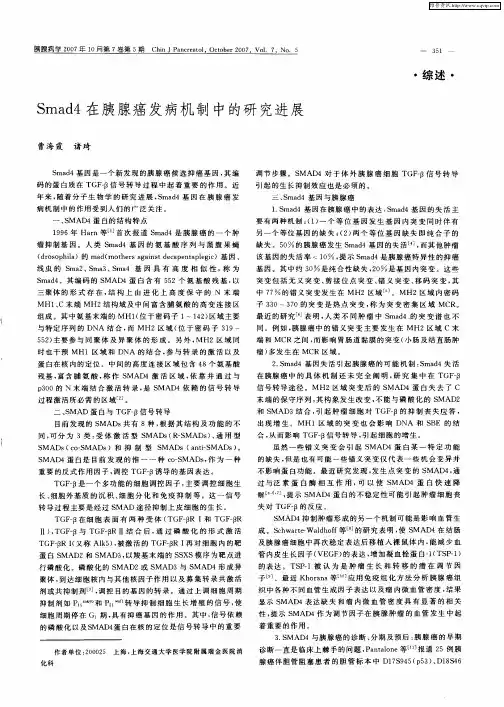 Smad4在胰腺癌发病机制中的研究进展