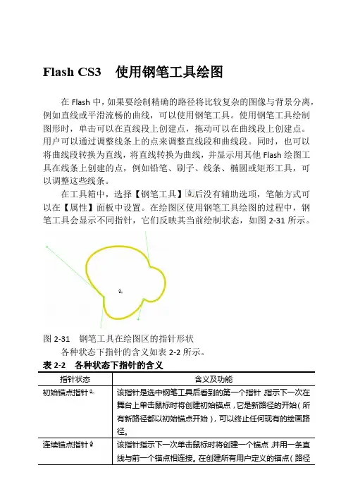 Flash CS3  使用钢笔工具绘图