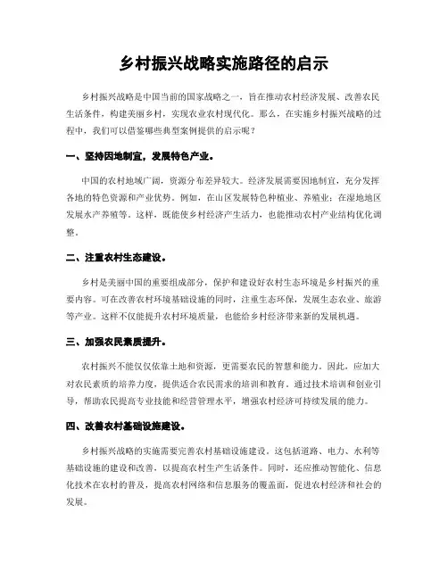 乡村振兴战略实施路径的启示